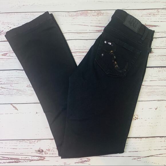 Rock & Republic Denim - Rock & Republic black sequin pocket jeans